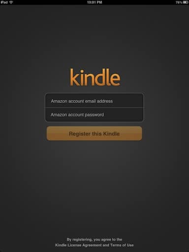 How to register kindle app for mac to amazon account